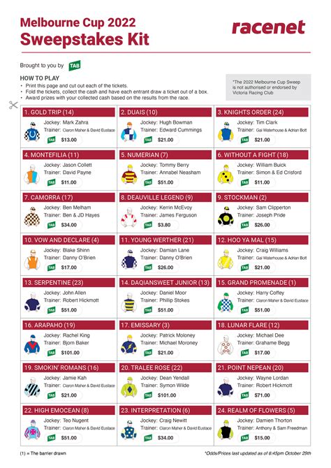 melbourne cup office sweep download